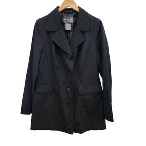 Vintage Cyclone rain jacket black button front size Large